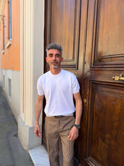 T-Shirt in Filo di Cotone Bianca