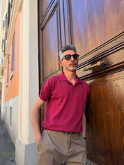 Four Brothers - Polo in Filo di Cotone Ciliegia