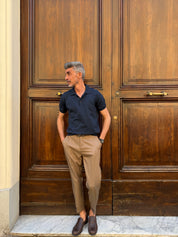 Four Brothers - Polo in Filo di Cotone Navy