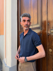 Four Brothers - Polo in Filo di Cotone Navy