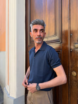 Four Brothers - Polo in Filo di Cotone Navy