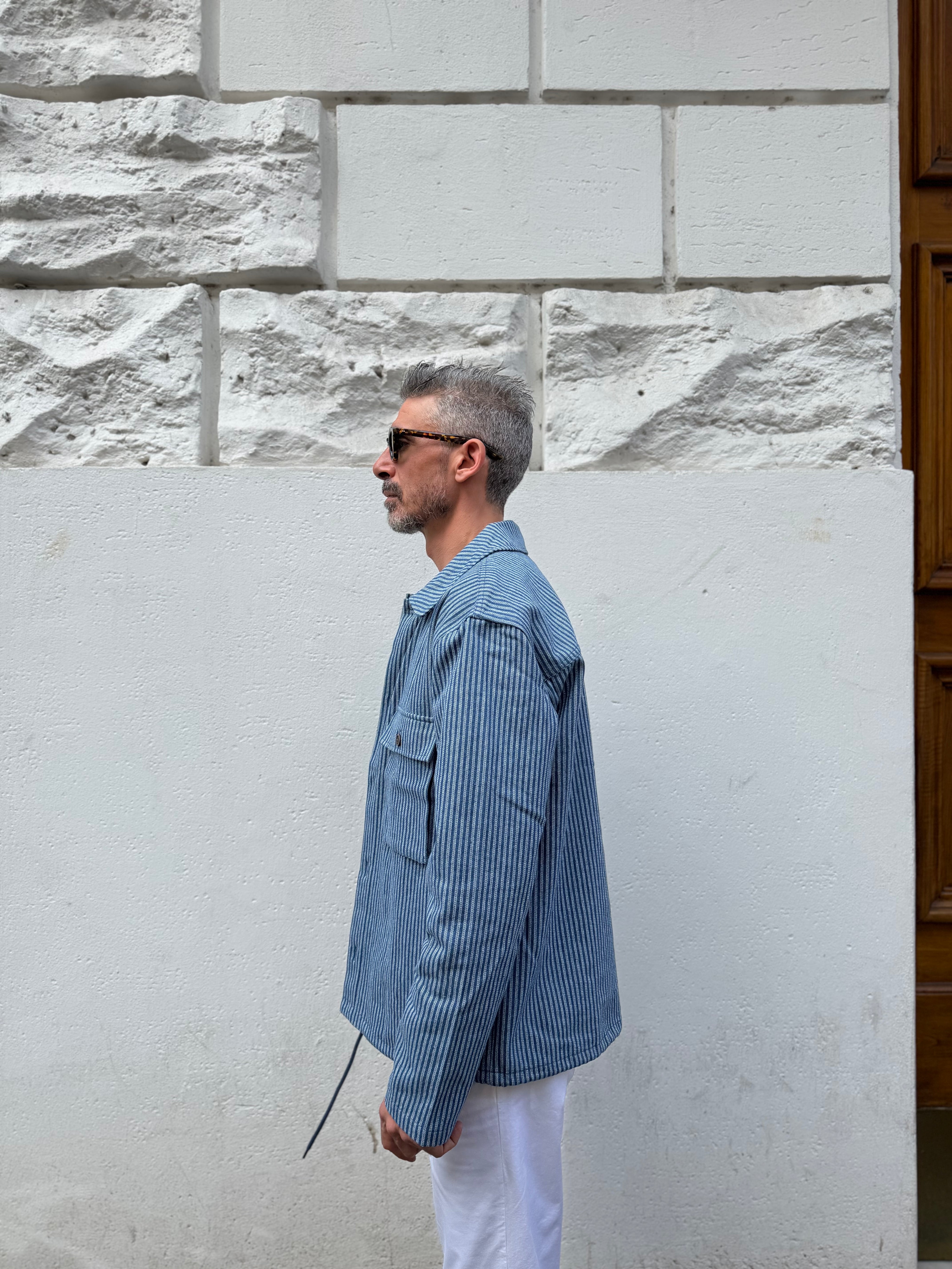 Anerkjendt - Overshirt Righe Blu