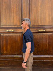 Four Brothers - Polo in Filo di Cotone Navy