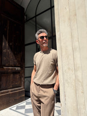Four Brothers- T-Shirt in Filo di Cotone Beige