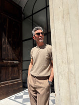 Four Brothers- T-Shirt in Filo di Cotone Beige