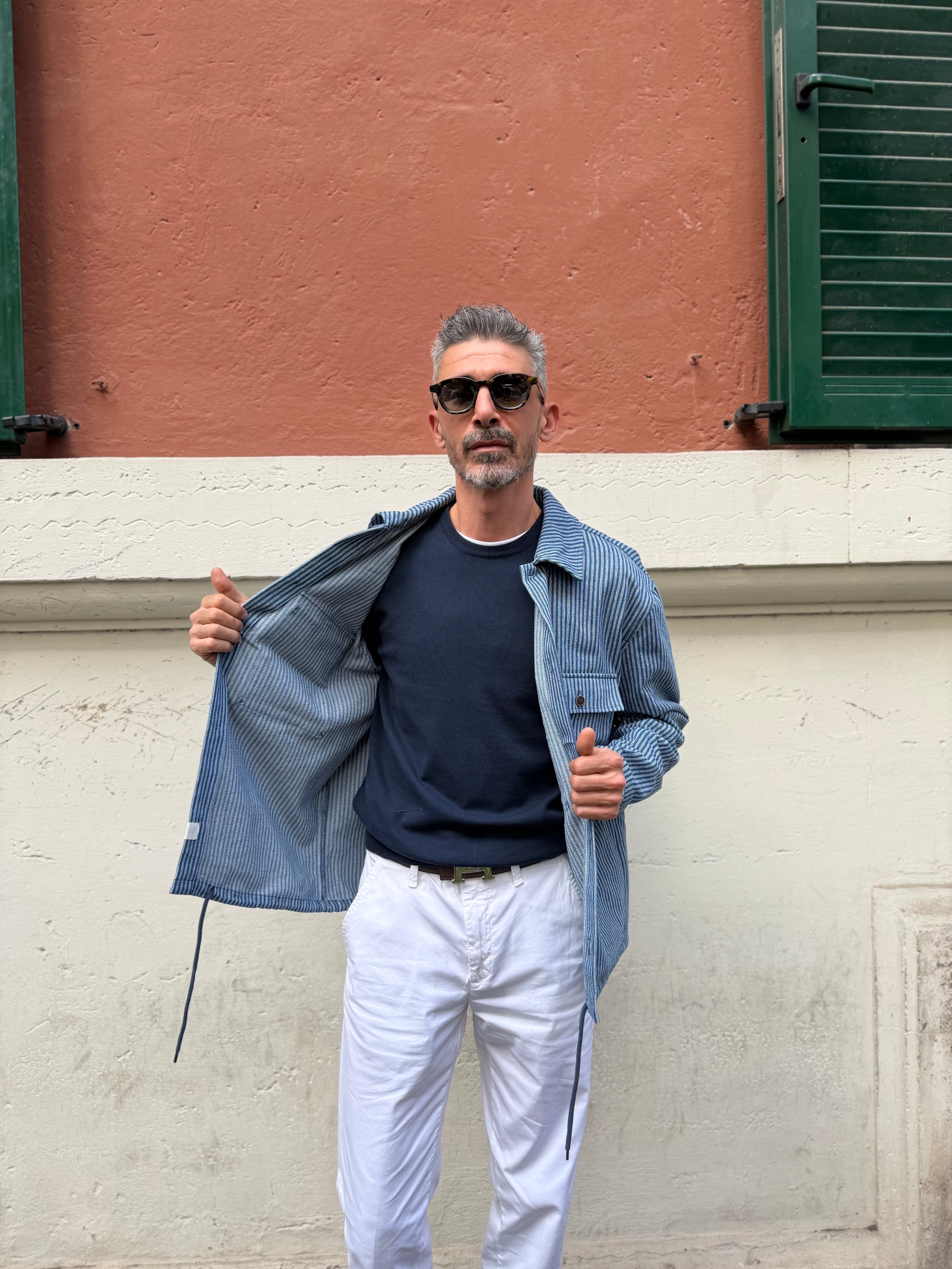 Anerkjendt - Overshirt Righe Blu