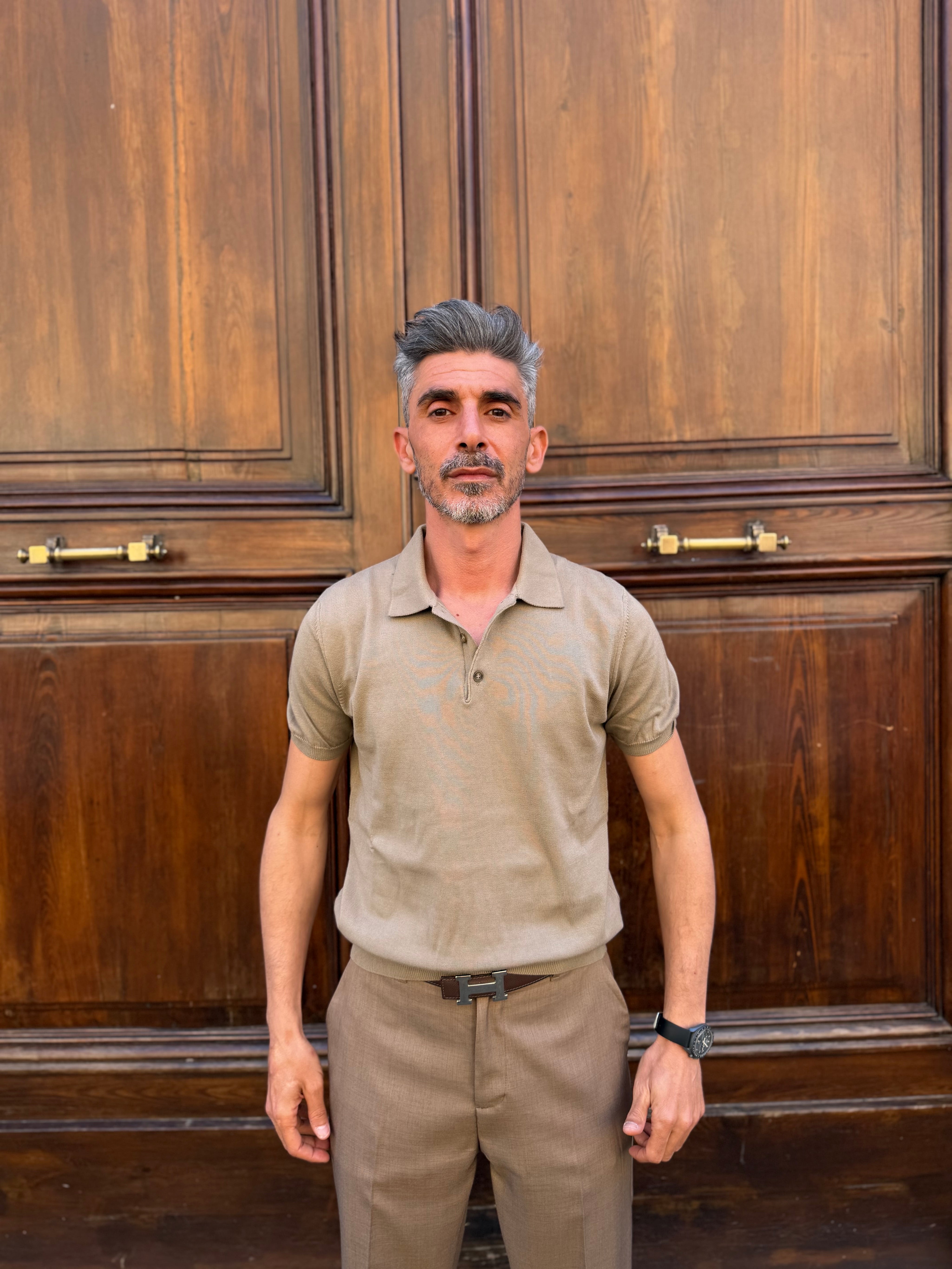 Four Brothers - Polo in Filo di Cotone Beige
