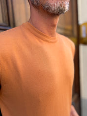 Four Brothers- T-Shirt in Filo di Cotone Cognac