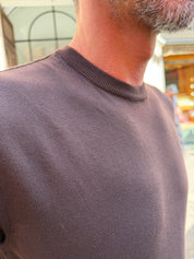 Four Brothers - T-Shirt in Filo di Cotone Caffè