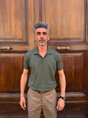 Four Brothers - Polo in Filo di Cotone Verde Oliva