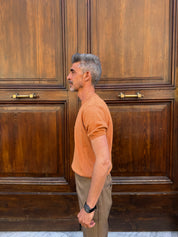 Four Brothers- T-Shirt in Filo di Cotone Cognac