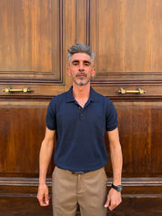 Four Brothers - Polo in Filo di Cotone Navy