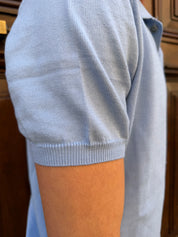 Four Brothers - Polo in Filo di Cotone Celeste