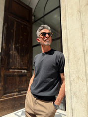 Four Brothers - T-Shirt in Filo di Cotone Nero
