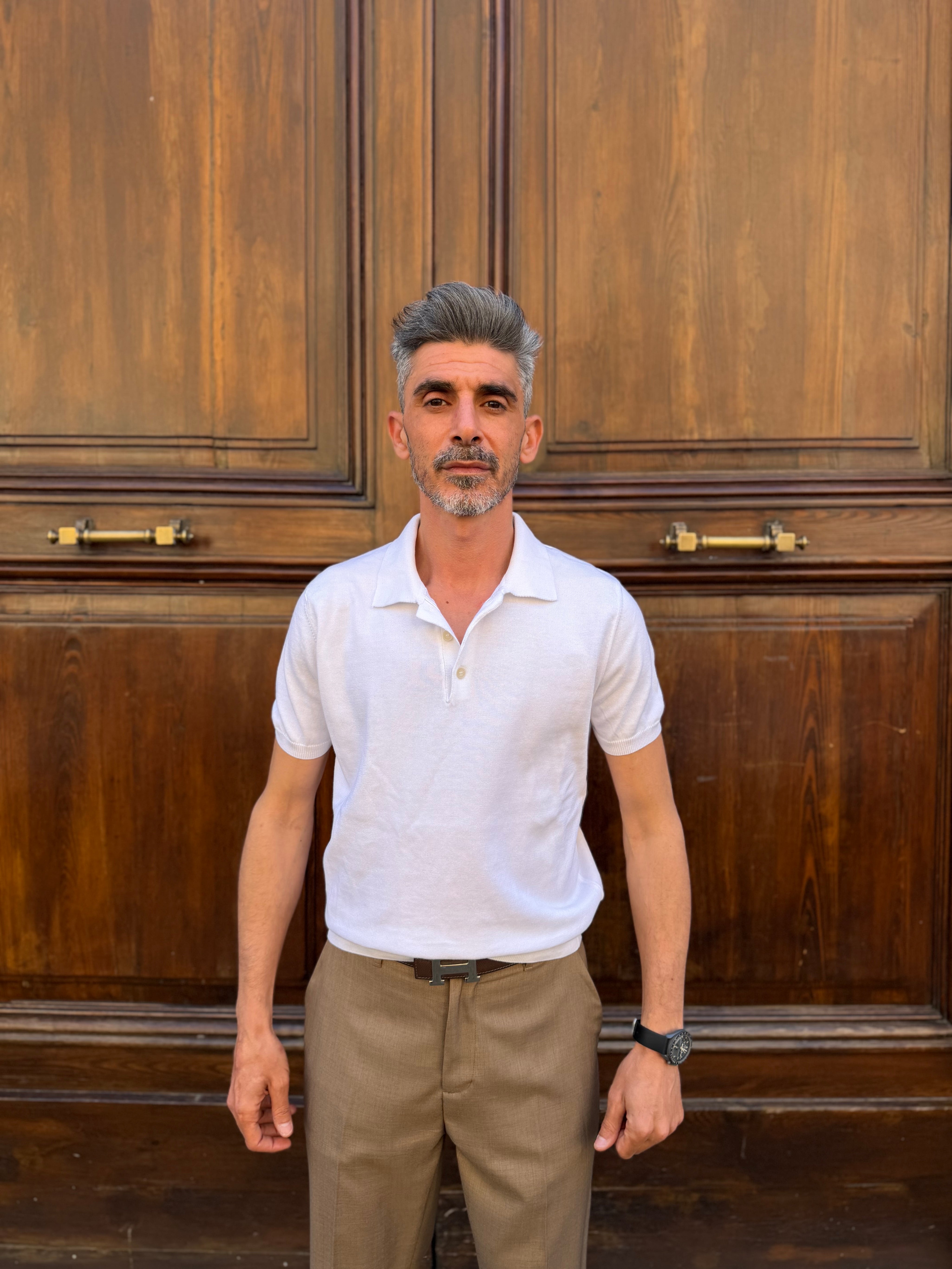 Four Brothers - Polo in Filo di Cotone Bianca