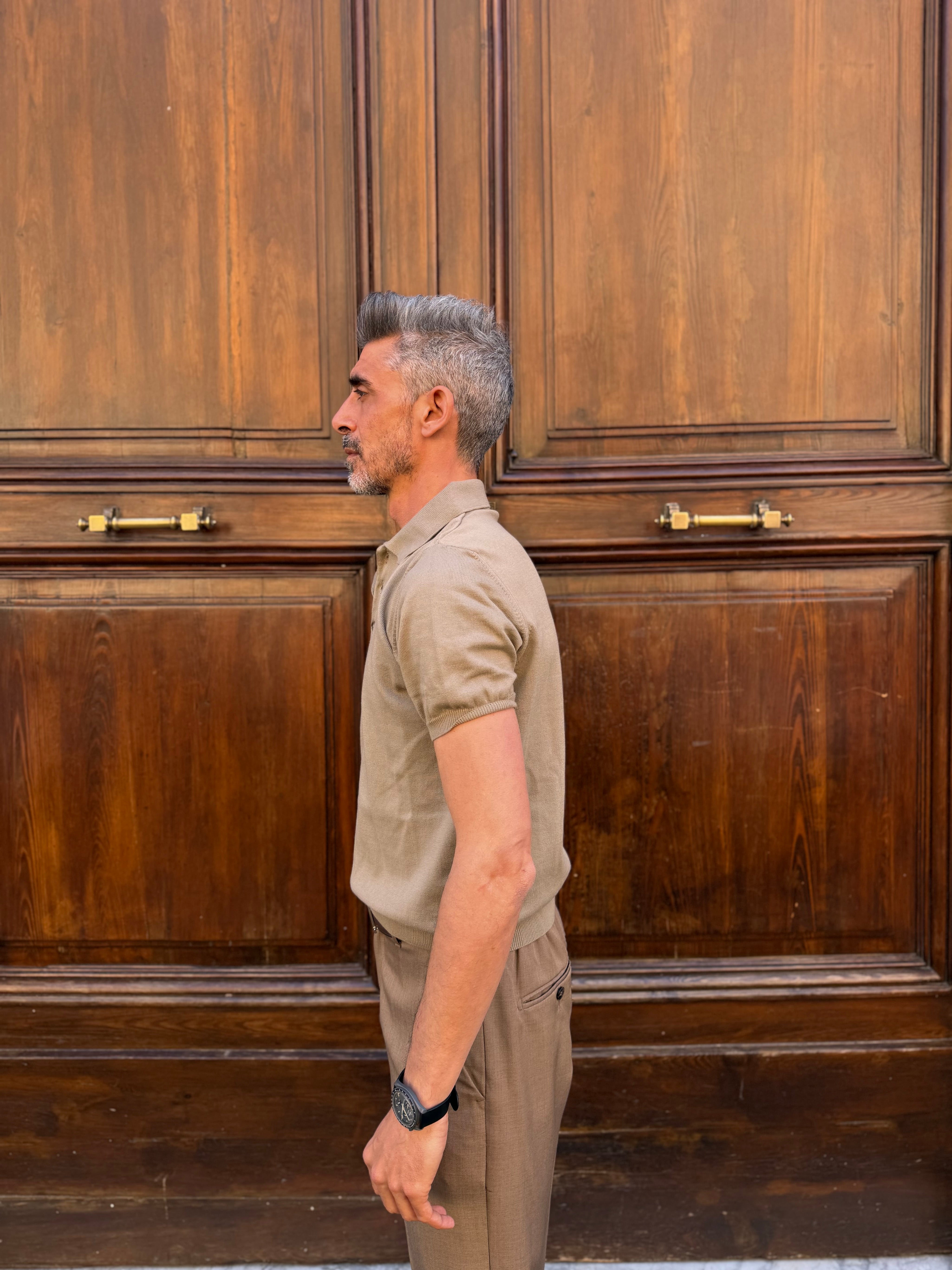 Four Brothers - Polo in Filo di Cotone Beige
